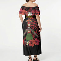 Huli Wigmen Tribe Hela Province Off Shoulder Maxi Dress Papua New Guinea Indigenous Pattern LT9 - Polynesian Pride