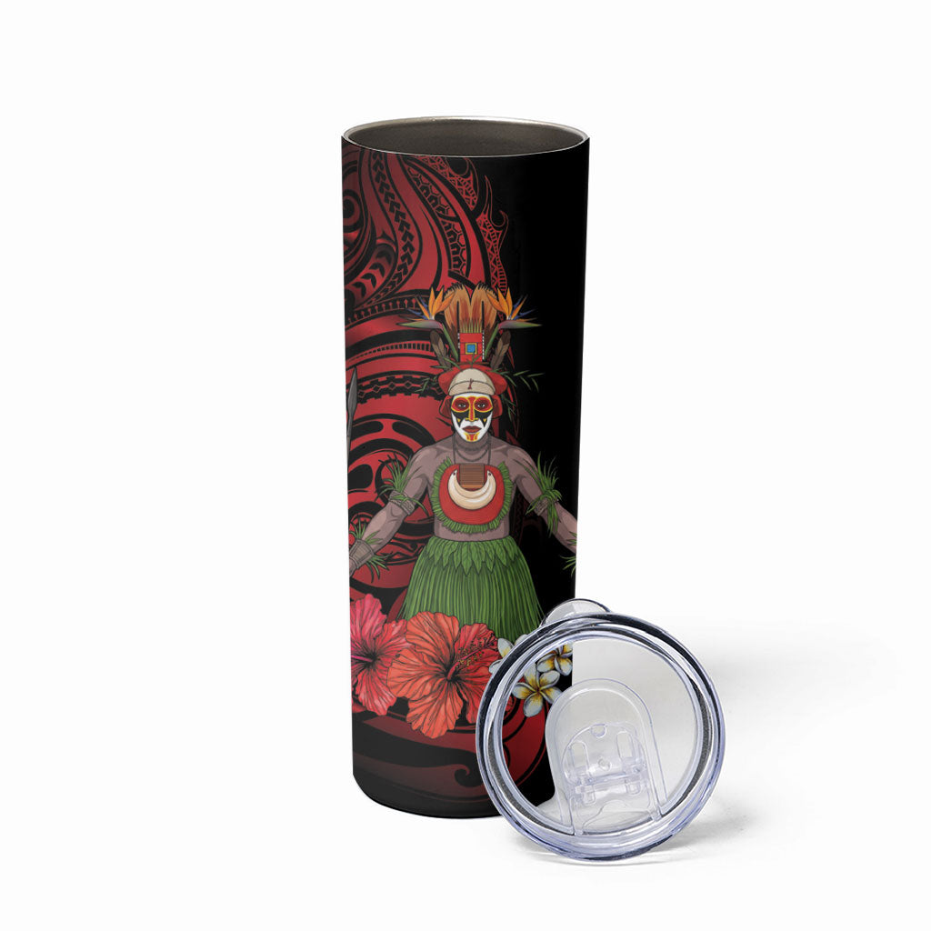 Huli Wigmen Tribe Hela Province Skinny Tumbler Papua New Guinea Indigenous Pattern LT9 - Polynesian Pride