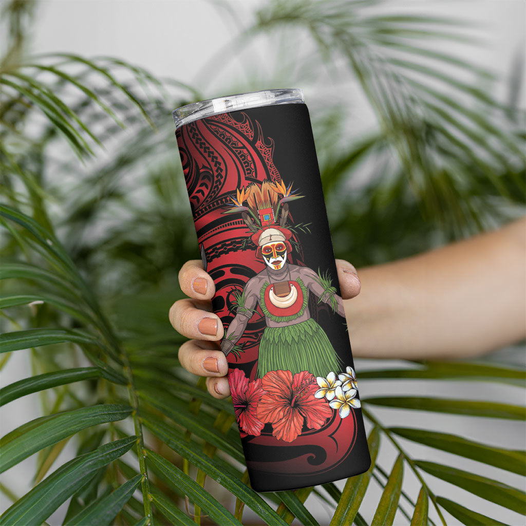 Huli Wigmen Tribe Hela Province Skinny Tumbler Papua New Guinea Indigenous Pattern LT9 - Polynesian Pride