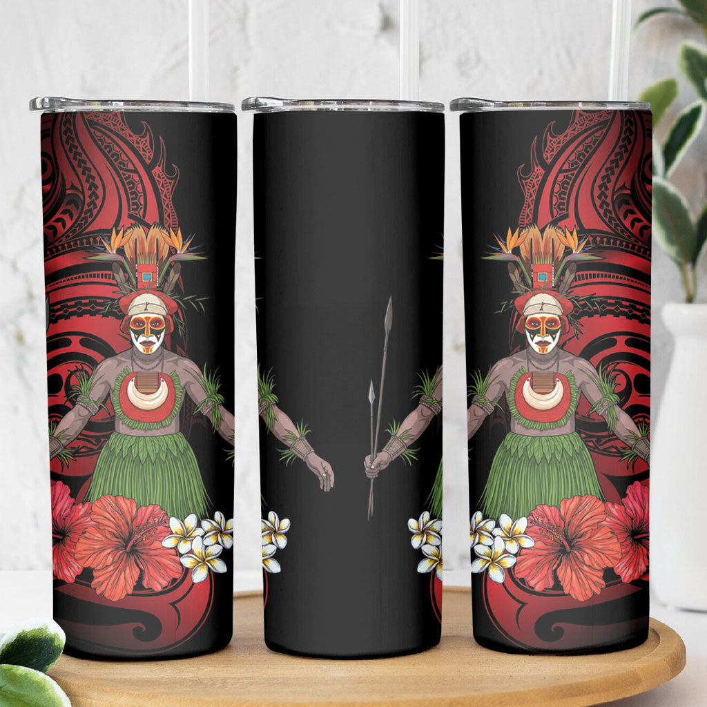 Huli Wigmen Tribe Hela Province Skinny Tumbler Papua New Guinea Indigenous Pattern LT9 - Polynesian Pride