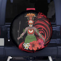 Huli Wigmen Tribe Hela Province Spare Tire Cover Papua New Guinea Indigenous Pattern LT9 No hole Black - Polynesian Pride
