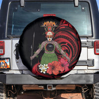 Huli Wigmen Tribe Hela Province Spare Tire Cover Papua New Guinea Indigenous Pattern LT9 Black - Polynesian Pride