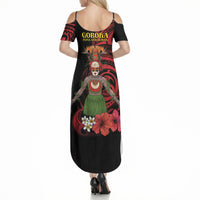 Huli Wigmen Tribe Hela Province Summer Maxi Dress Papua New Guinea Indigenous Pattern LT9 - Polynesian Pride