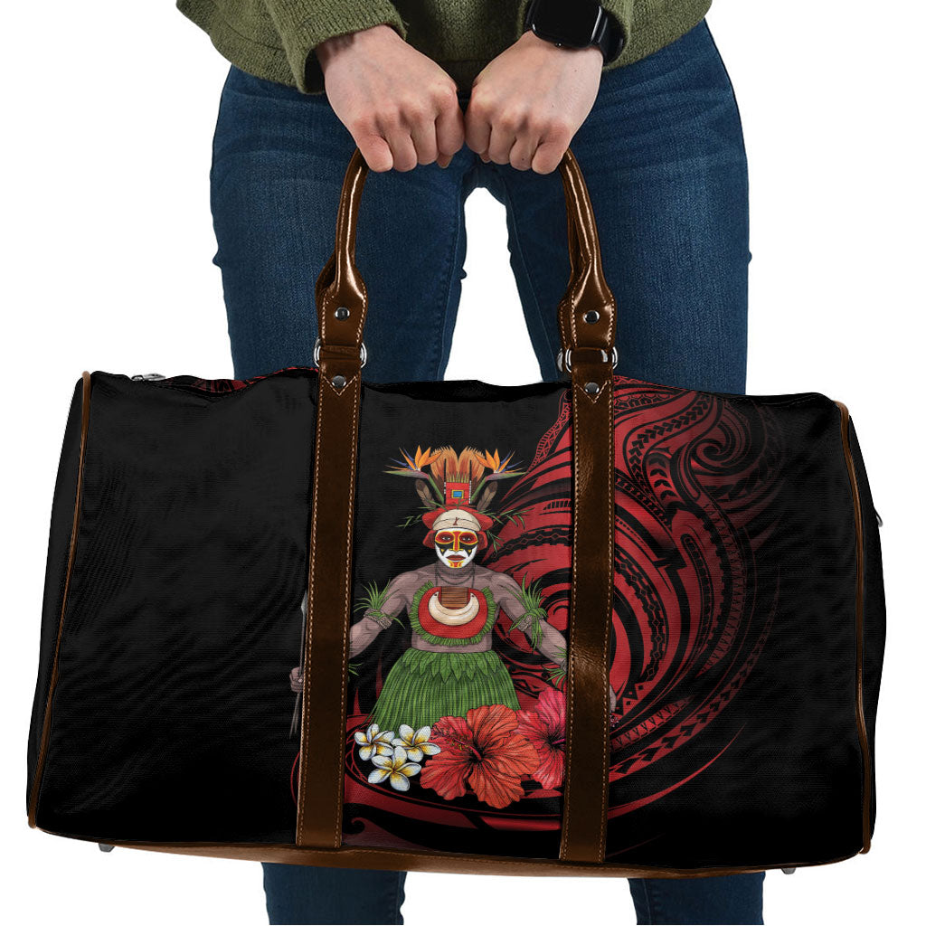 Huli Wigmen Tribe Hela Province Travel Bag Papua New Guinea Indigenous Pattern LT9 Black - Polynesian Pride