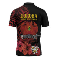 Huli Wigmen Tribe Hela Province Zipper Polo Shirt Papua New Guinea Indigenous Pattern LT9 - Polynesian Pride