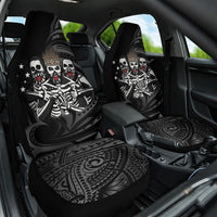 Skeleton Tribe Simbu Province Car Seat Cover Papua New Guinea Indigenous Pattern LT9 One Size Black - Polynesian Pride