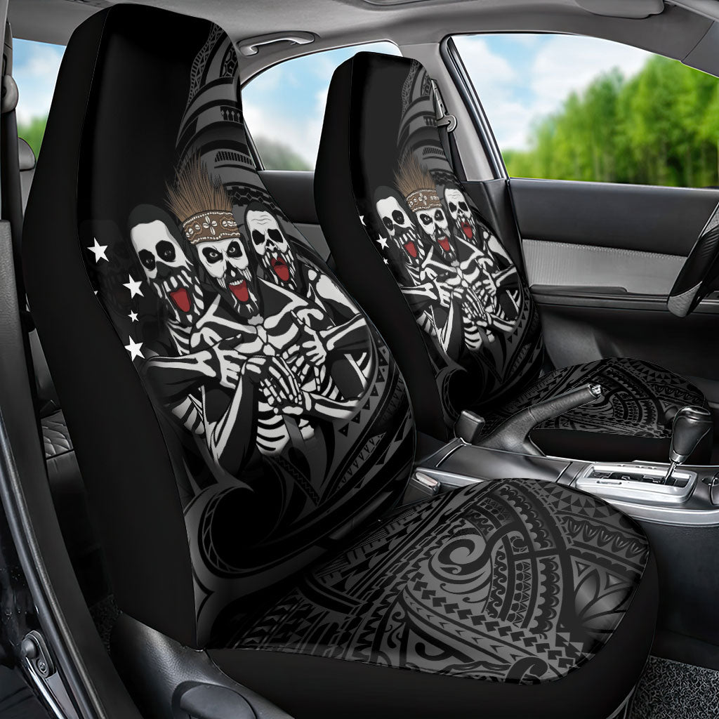 Skeleton Tribe Simbu Province Car Seat Cover Papua New Guinea Indigenous Pattern LT9 - Polynesian Pride