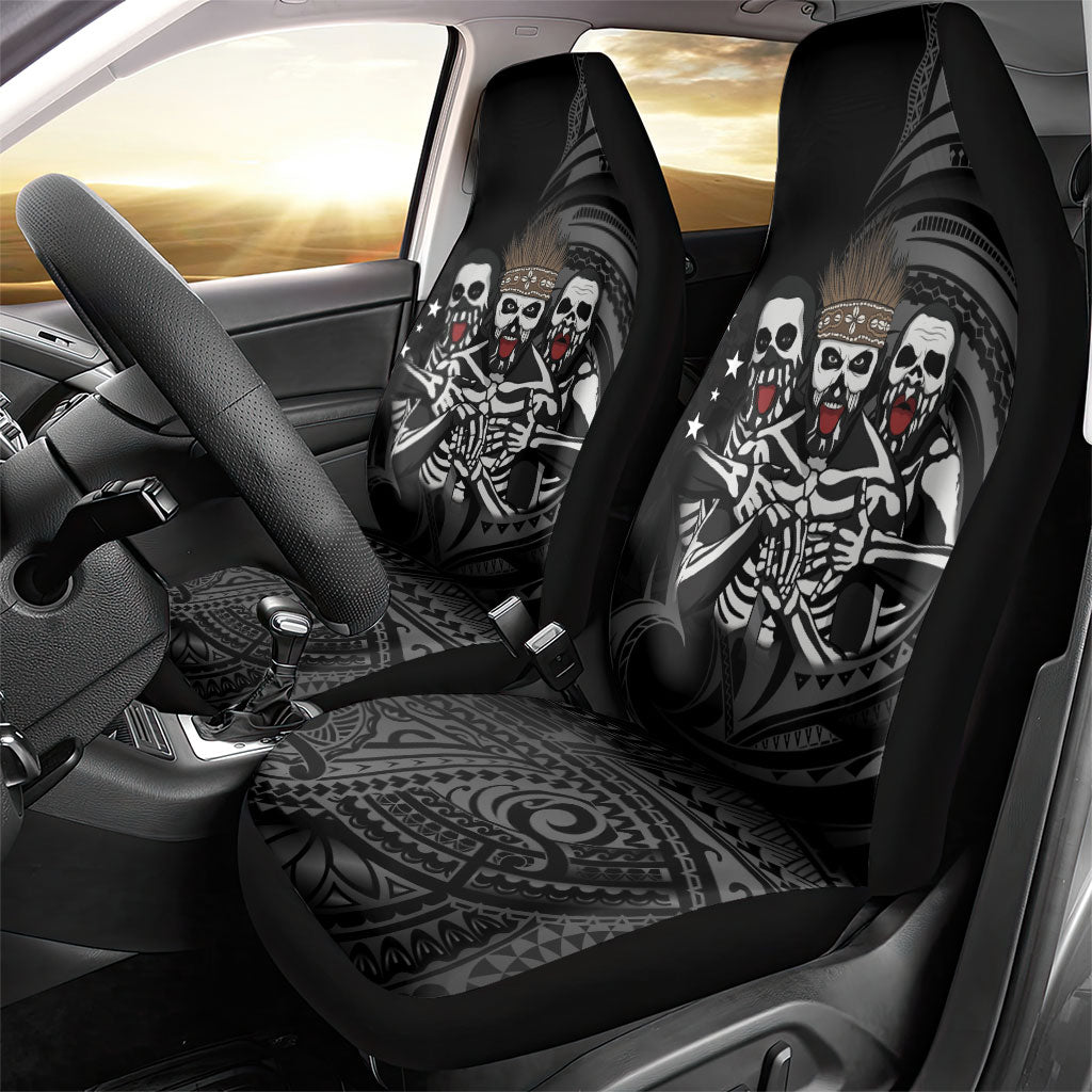 Skeleton Tribe Simbu Province Car Seat Cover Papua New Guinea Indigenous Pattern LT9 - Polynesian Pride