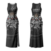 Skeleton Tribe Simbu Province Couples Matching Tank Maxi Dress and Hawaiian Shirt Papua New Guinea Indigenous Pattern LT9 - Polynesian Pride