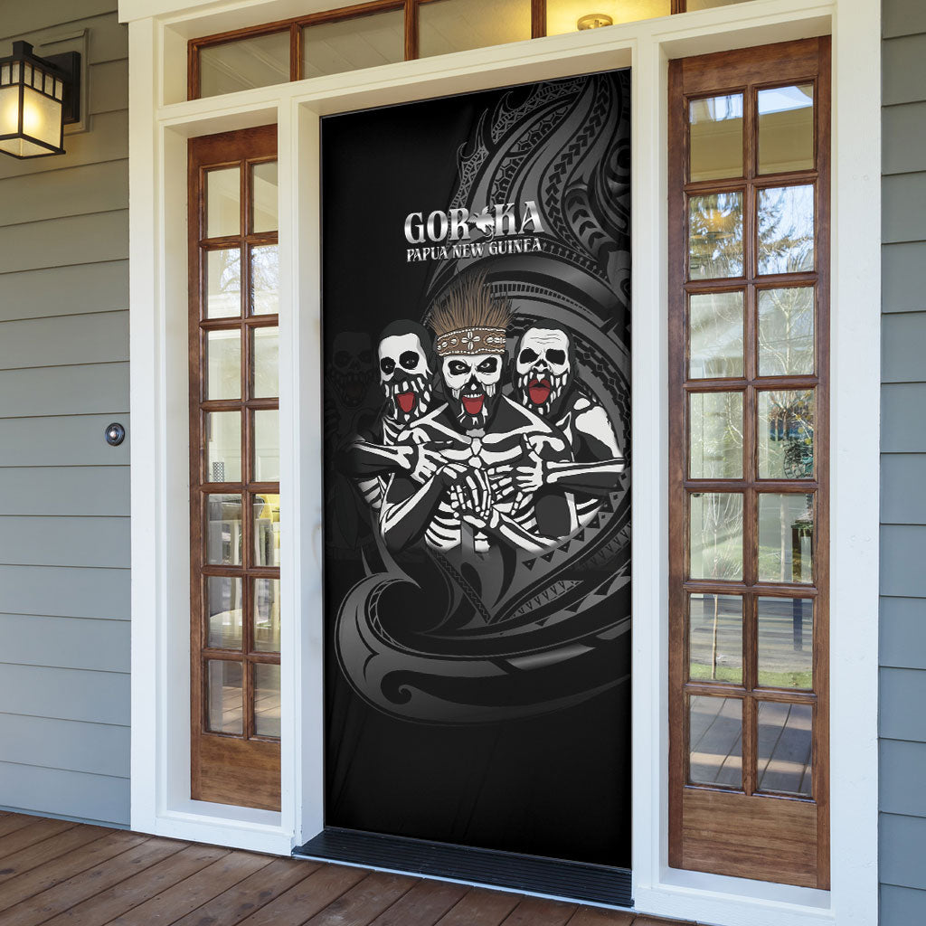 Skeleton Tribe Simbu Province Door Cover Papua New Guinea Indigenous Pattern LT9 - Polynesian Pride