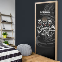 Skeleton Tribe Simbu Province Door Cover Papua New Guinea Indigenous Pattern LT9 - Polynesian Pride