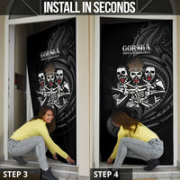Skeleton Tribe Simbu Province Door Cover Papua New Guinea Indigenous Pattern LT9 - Polynesian Pride