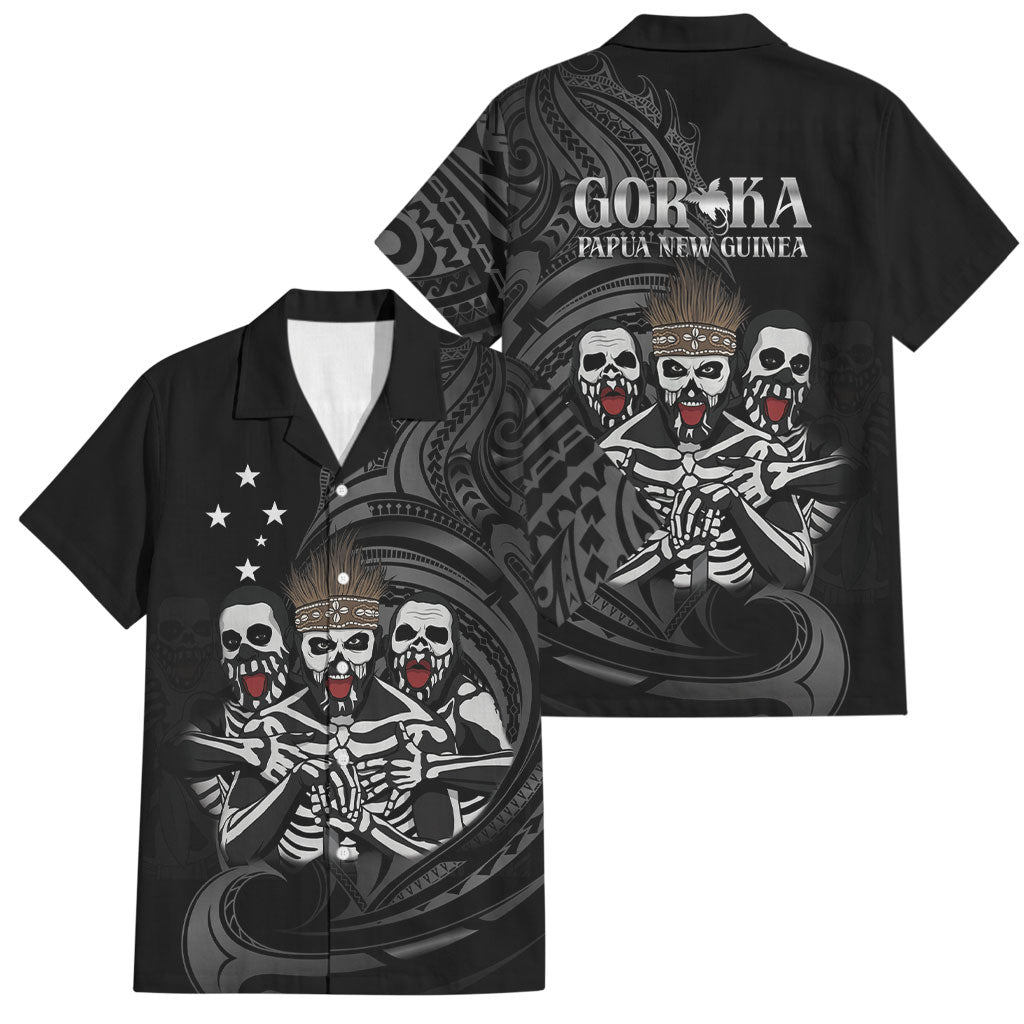 Skeleton Tribe Simbu Province Family Matching Long Sleeve Bodycon Dress and Hawaiian Shirt Papua New Guinea Indigenous Pattern LT9 Dad's Shirt - Short Sleeve Black - Polynesian Pride