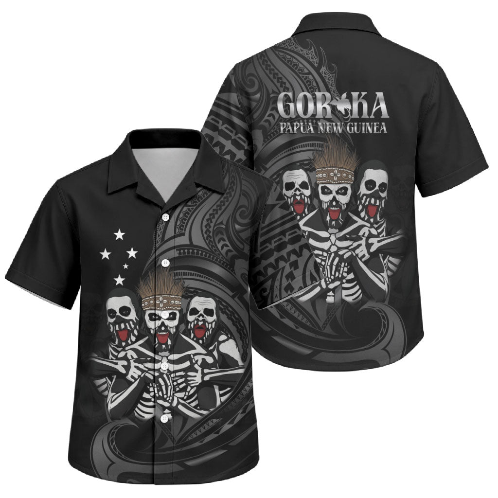 Skeleton Tribe Simbu Province Family Matching Long Sleeve Bodycon Dress and Hawaiian Shirt Papua New Guinea Indigenous Pattern LT9 Son's Shirt Black - Polynesian Pride