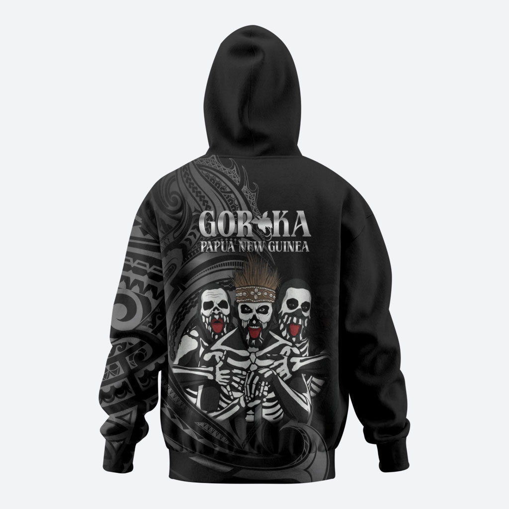 Skeleton Tribe Simbu Province Hoodie Papua New Guinea Indigenous Pattern LT9 - Polynesian Pride