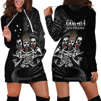 Skeleton Tribe Simbu Province Hoodie Dress Papua New Guinea Indigenous Pattern LT9 - Polynesian Pride