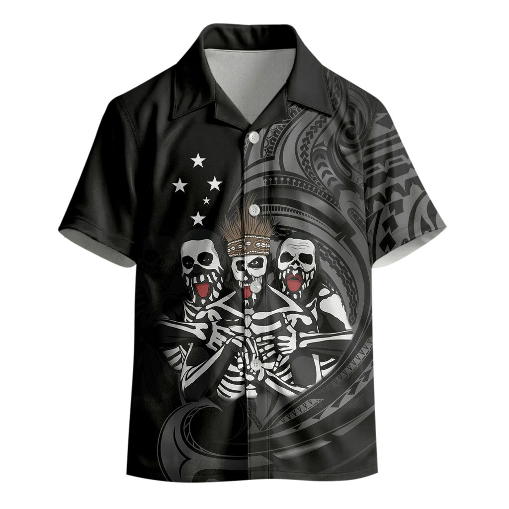 Skeleton Tribe Simbu Province Kid Hawaiian Shirt Papua New Guinea Indigenous Pattern LT9 - Polynesian Pride