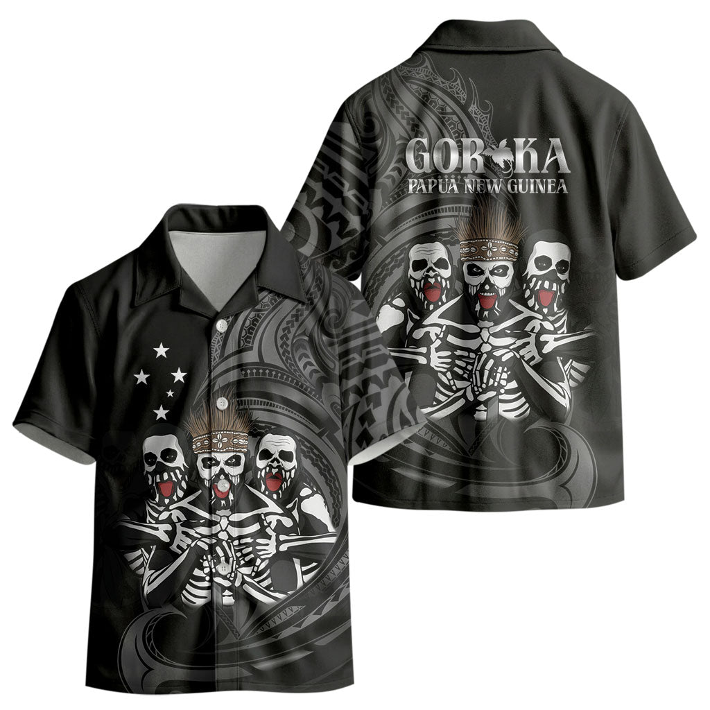 Skeleton Tribe Simbu Province Kid Hawaiian Shirt Papua New Guinea Indigenous Pattern LT9 - Polynesian Pride
