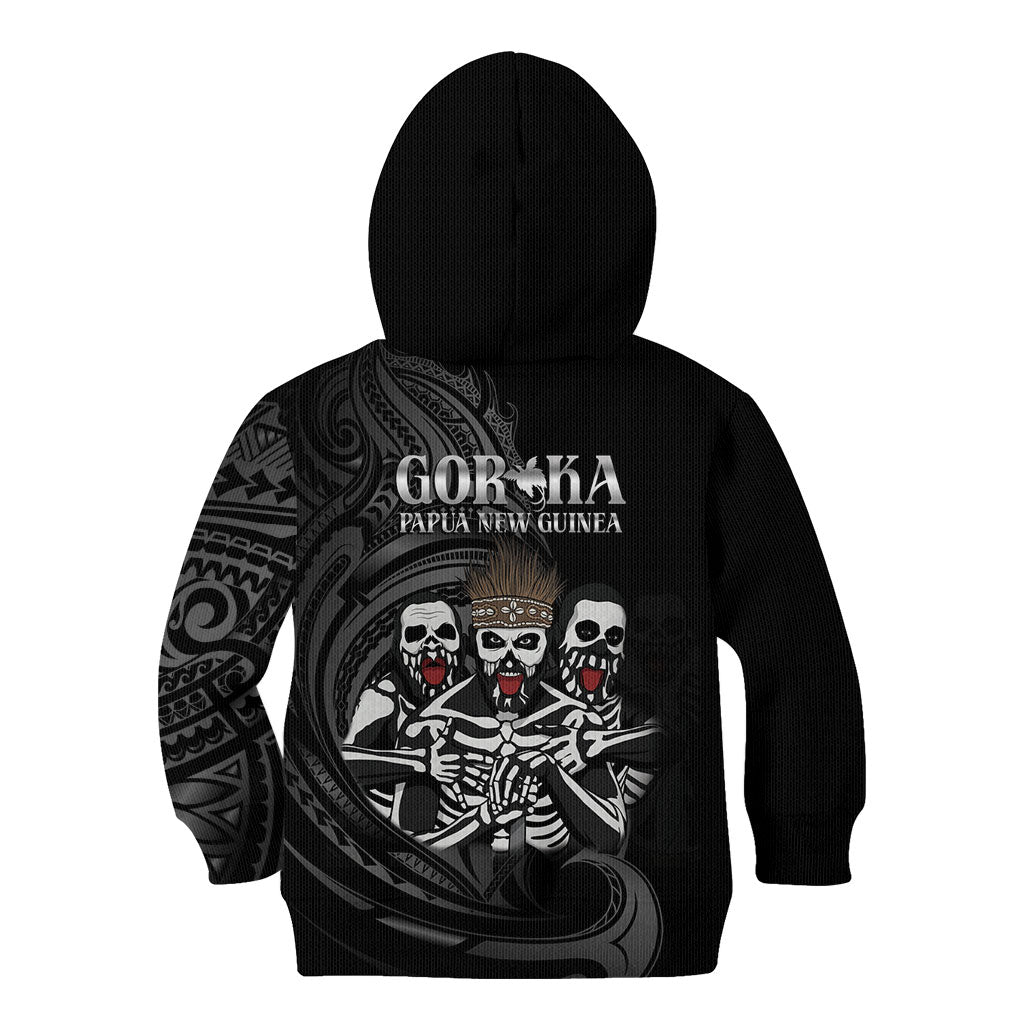 Skeleton Tribe Simbu Province Kid Hoodie Papua New Guinea Indigenous Pattern LT9 - Polynesian Pride