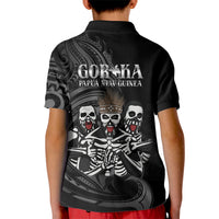 Skeleton Tribe Simbu Province Kid Polo Shirt Papua New Guinea Indigenous Pattern LT9 - Polynesian Pride