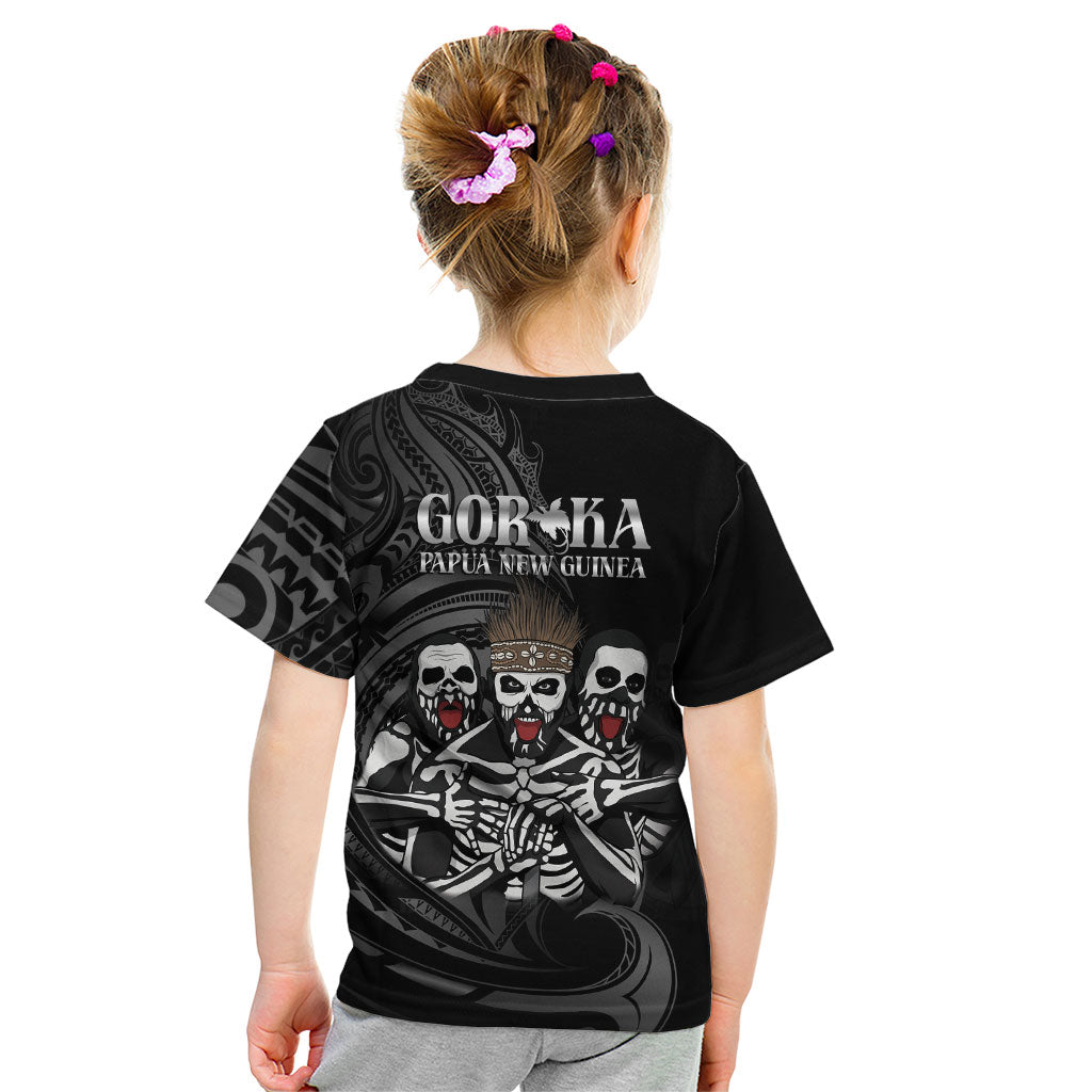 Skeleton Tribe Simbu Province Kid T Shirt Papua New Guinea Indigenous Pattern LT9 - Polynesian Pride