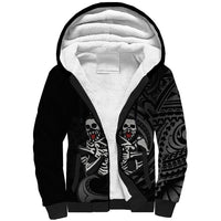Skeleton Tribe Simbu Province Sherpa Hoodie Papua New Guinea Indigenous Pattern LT9 Unisex Black - Polynesian Pride