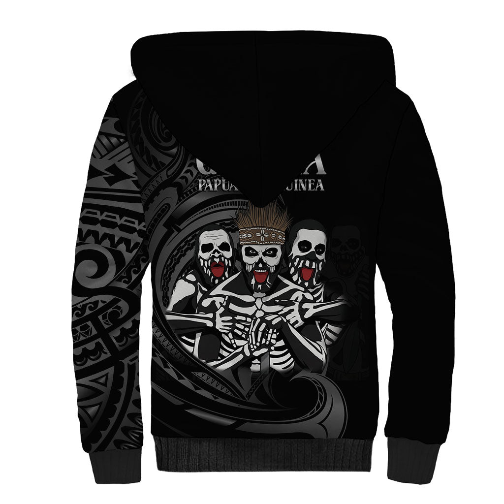 Skeleton Tribe Simbu Province Sherpa Hoodie Papua New Guinea Indigenous Pattern LT9 - Polynesian Pride