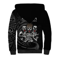 Skeleton Tribe Simbu Province Sherpa Hoodie Papua New Guinea Indigenous Pattern LT9 - Polynesian Pride