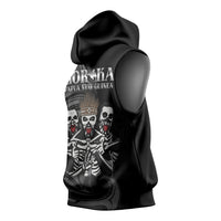 Skeleton Tribe Simbu Province Sleeveless Hoodie Papua New Guinea Indigenous Pattern LT9 - Polynesian Pride