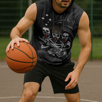 Skeleton Tribe Simbu Province Sleeveless Hoodie Papua New Guinea Indigenous Pattern LT9 - Polynesian Pride