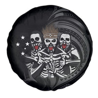 Skeleton Tribe Simbu Province Spare Tire Cover Papua New Guinea Indigenous Pattern LT9 - Polynesian Pride