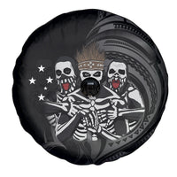 Skeleton Tribe Simbu Province Spare Tire Cover Papua New Guinea Indigenous Pattern LT9 - Polynesian Pride