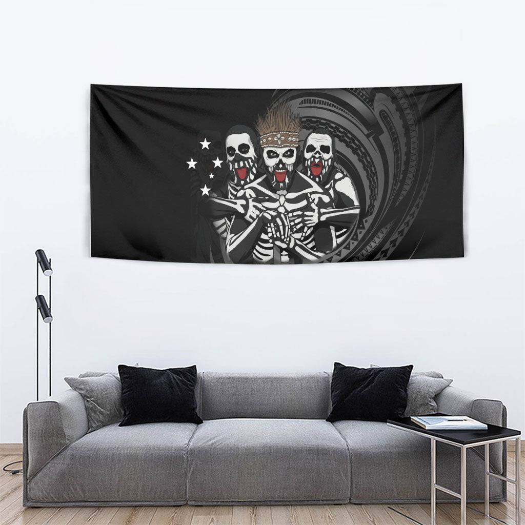 Skeleton Tribe Simbu Province Tapestry Papua New Guinea Indigenous Pattern LT9 - Polynesian Pride