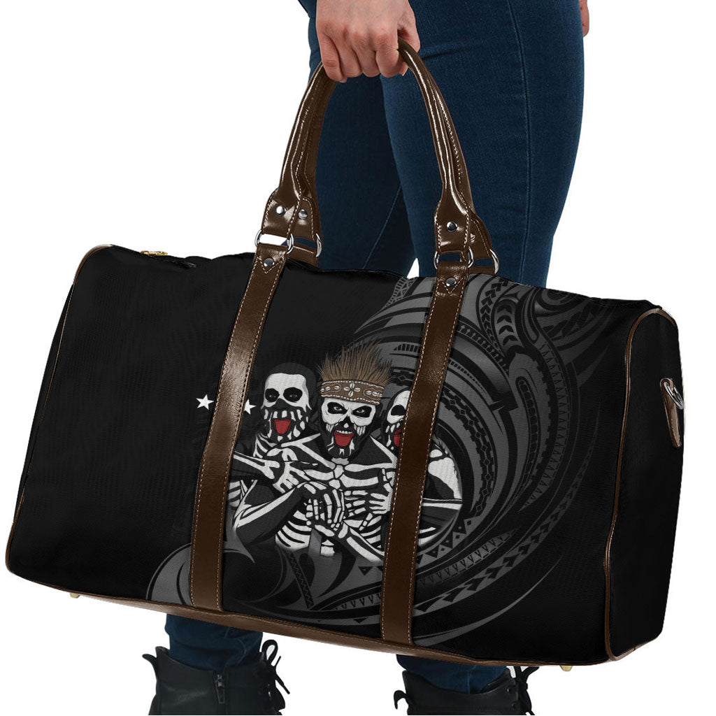 Skeleton Tribe Simbu Province Travel Bag Papua New Guinea Indigenous Pattern LT9 - Polynesian Pride