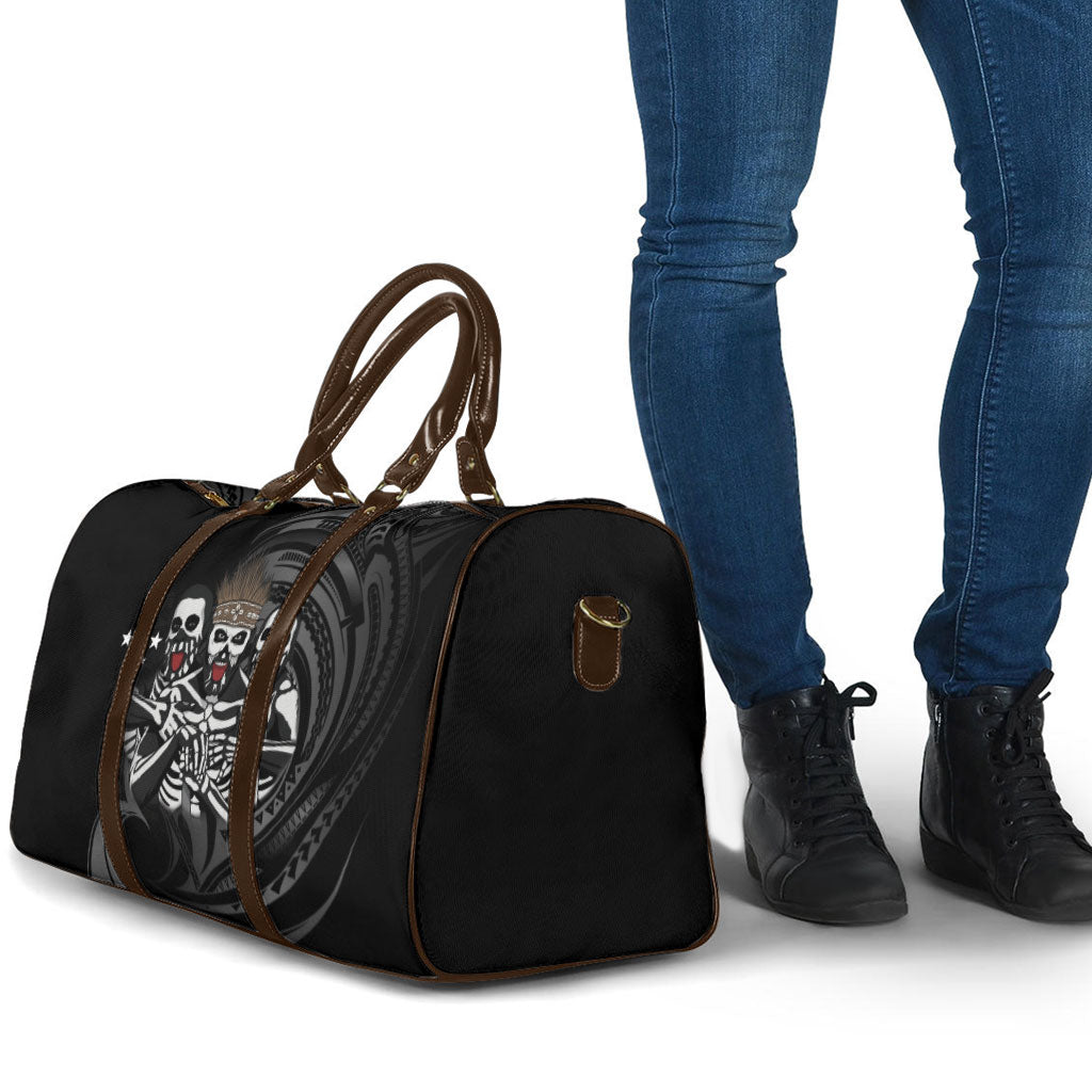 Skeleton Tribe Simbu Province Travel Bag Papua New Guinea Indigenous Pattern LT9 - Polynesian Pride