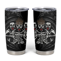 Skeleton Tribe Simbu Province Tumbler Cup Papua New Guinea Indigenous Pattern LT9 Black - Polynesian Pride