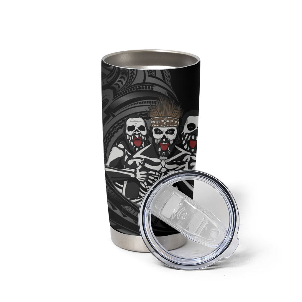 Skeleton Tribe Simbu Province Tumbler Cup Papua New Guinea Indigenous Pattern LT9 - Polynesian Pride