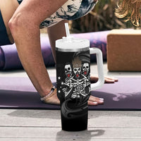 Skeleton Tribe Simbu Province Tumbler With Handle Papua New Guinea Indigenous Pattern LT9 - Polynesian Pride