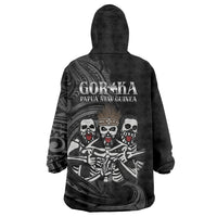 Skeleton Tribe Simbu Province Wearable Blanket Hoodie Papua New Guinea Indigenous Pattern LT9 - Polynesian Pride