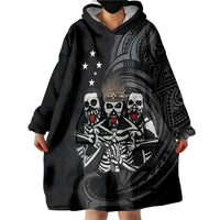 Skeleton Tribe Simbu Province Wearable Blanket Hoodie Papua New Guinea Indigenous Pattern LT9 - Polynesian Pride