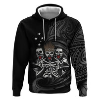 Skeleton Tribe Simbu Province Zip Hoodie Papua New Guinea Indigenous Pattern LT9 Pullover Hoodie Black - Polynesian Pride