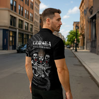 Skeleton Tribe Simbu Province Zipper Polo Shirt Papua New Guinea Indigenous Pattern LT9 - Polynesian Pride