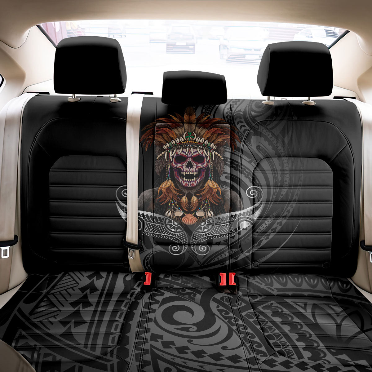 Mokomoko Tribe Eastern Highlands Province Back Car Seat Cover Papua New Guinea Indigenous Pattern LT9 - Polynesian Pride