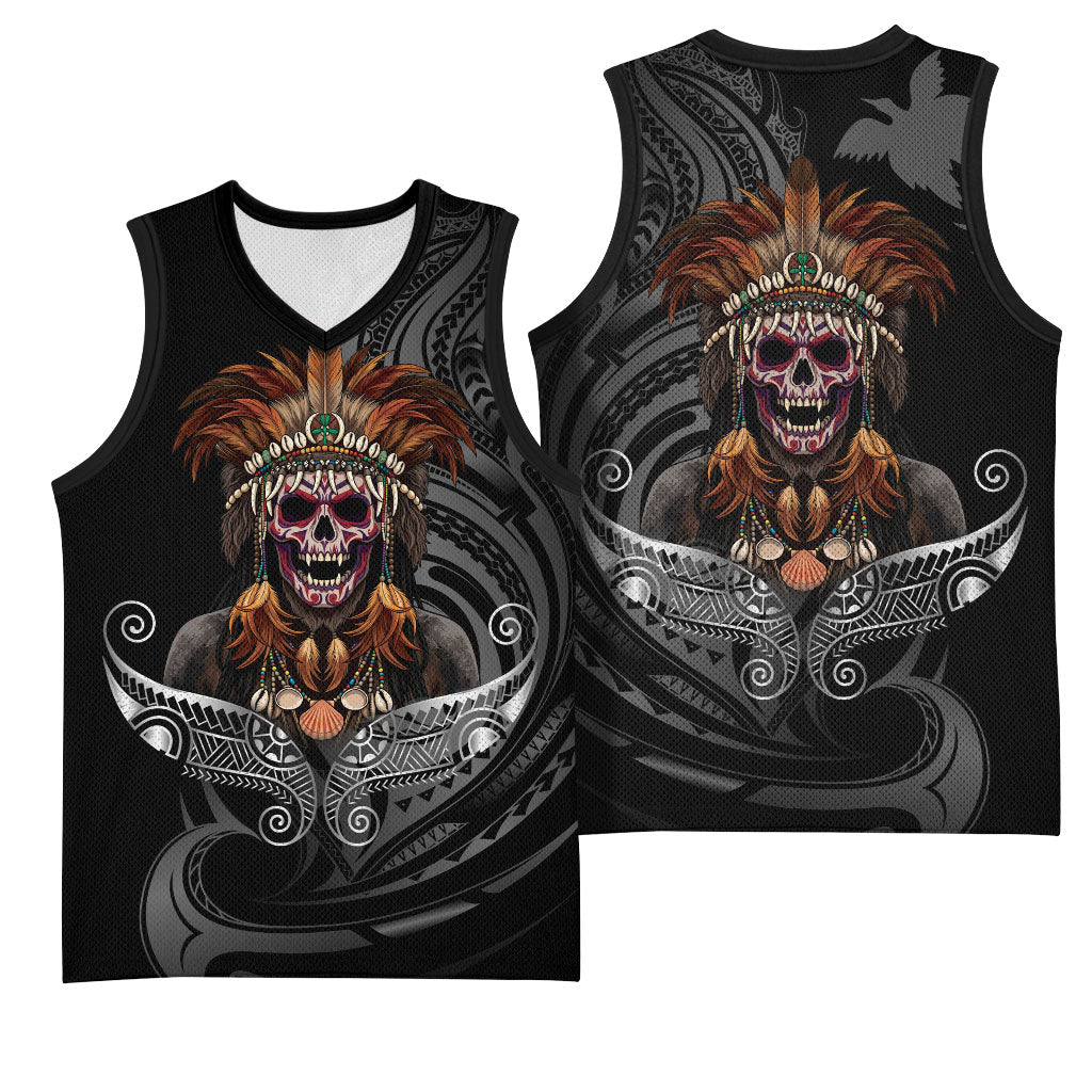 Mokomoko Tribe Eastern Highlands Province Basketball Jersey Papua New Guinea Indigenous Pattern LT9 - Polynesian Pride