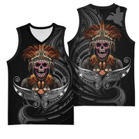 Mokomoko Tribe Eastern Highlands Province Basketball Jersey Papua New Guinea Indigenous Pattern LT9 - Polynesian Pride