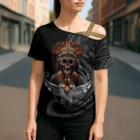 Mokomoko Tribe Eastern Highlands Province Cross Shoulder Shirt Papua New Guinea Indigenous Pattern LT9 - Polynesian Pride