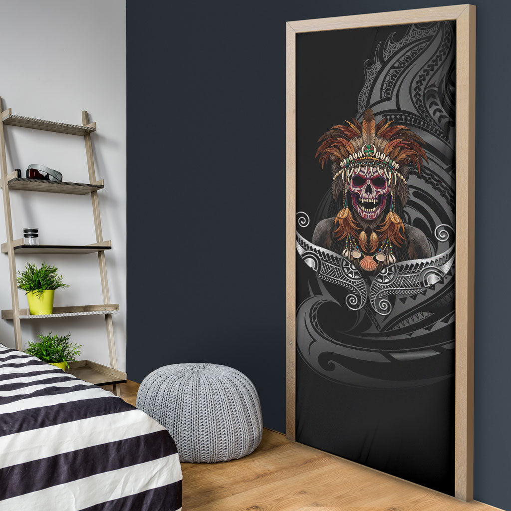 Mokomoko Tribe Eastern Highlands Province Door Cover Papua New Guinea Indigenous Pattern LT9 - Polynesian Pride