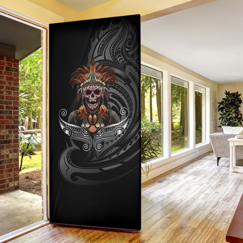 Mokomoko Tribe Eastern Highlands Province Door Cover Papua New Guinea Indigenous Pattern LT9 - Polynesian Pride