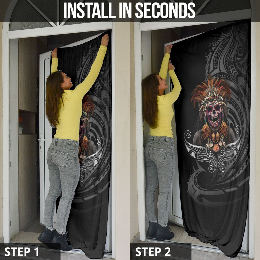Mokomoko Tribe Eastern Highlands Province Door Cover Papua New Guinea Indigenous Pattern LT9 - Polynesian Pride