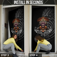Mokomoko Tribe Eastern Highlands Province Door Cover Papua New Guinea Indigenous Pattern LT9 - Polynesian Pride